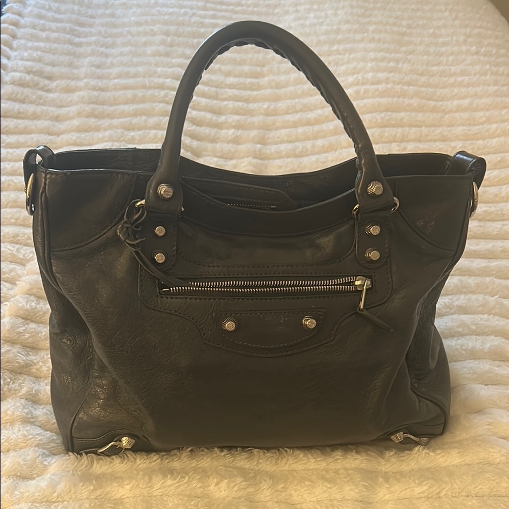 Balenciaga Gray Leather Tote